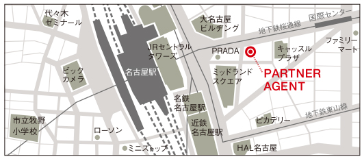 パートナーエージェント名古屋店地図